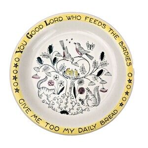 Stavangerflint Norway Childs Plate Blessings Tree Feed the Birdies Ann Lofthus